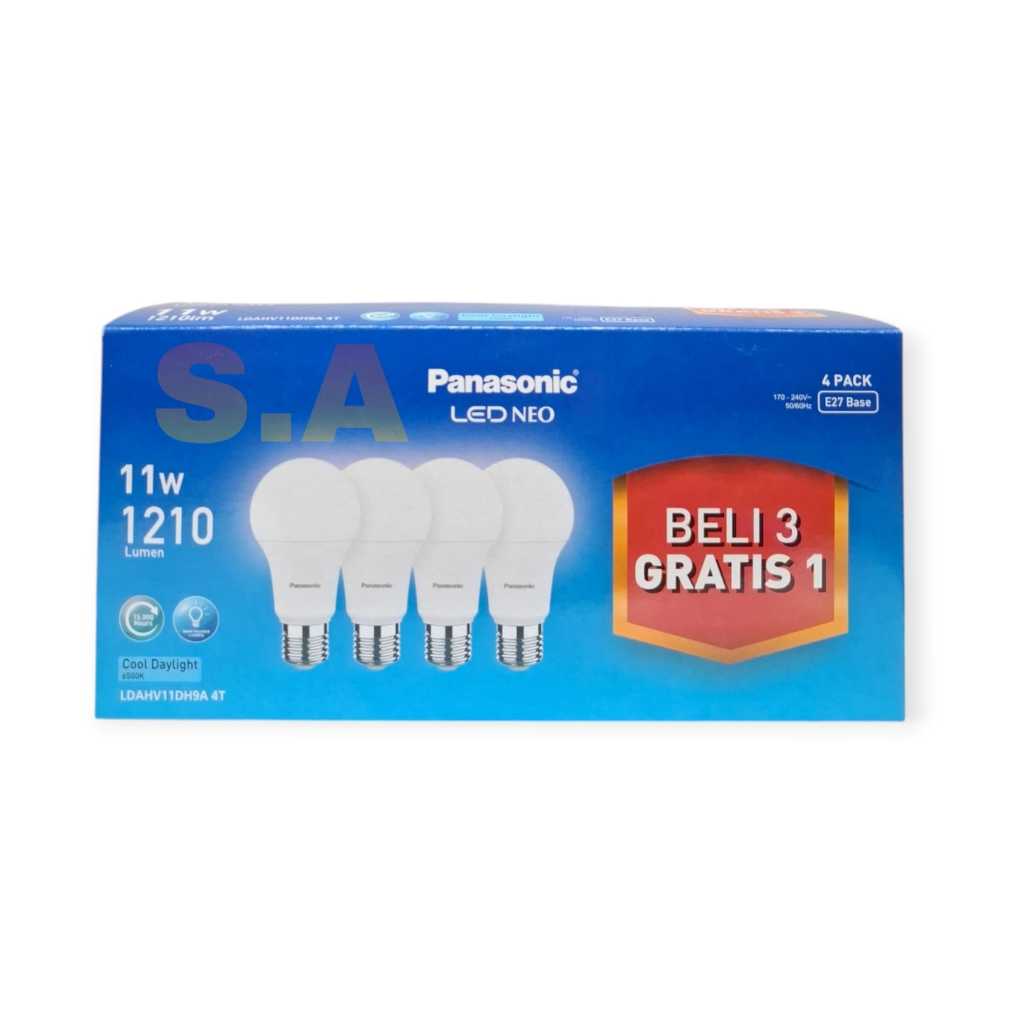 Lampu Led Buld Panasonic Pack Isi 4 Pcs 11 Watt