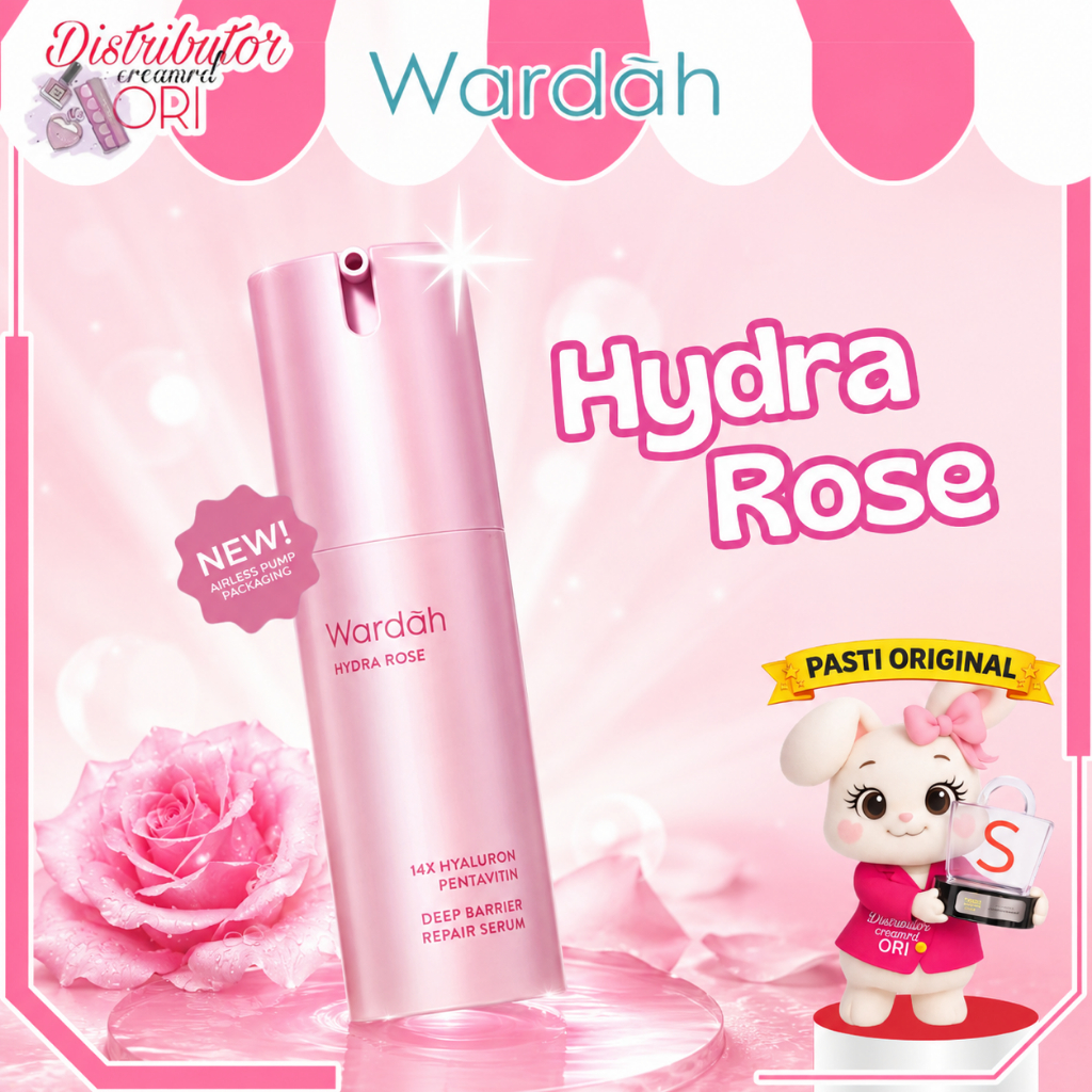 WARDAH Hydra Rose 14X Hyaluronic Pentavitin Deep Barrier Repair Serum 30 Ml | Distributor Cream Ori