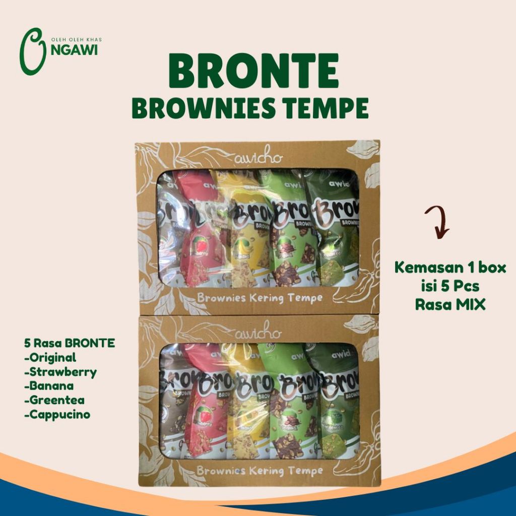 AWICHO Brownies tempe kering, BRONTE PACK, , Bronte BOX, oleh oleh Ngawi , jajanan Ngawi