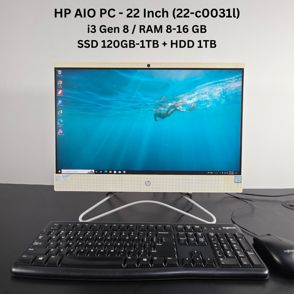 HP AIO PC 22 Inch i3 Gen8 / 16GB / SSD 1TB