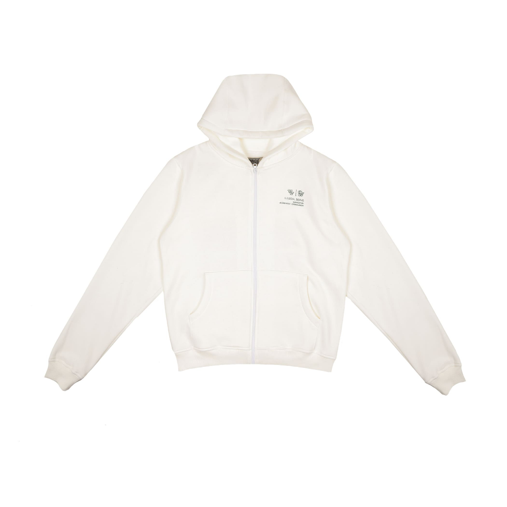 Wormhole x Casablanca Illegal Serve Zip Hoodie Beige
