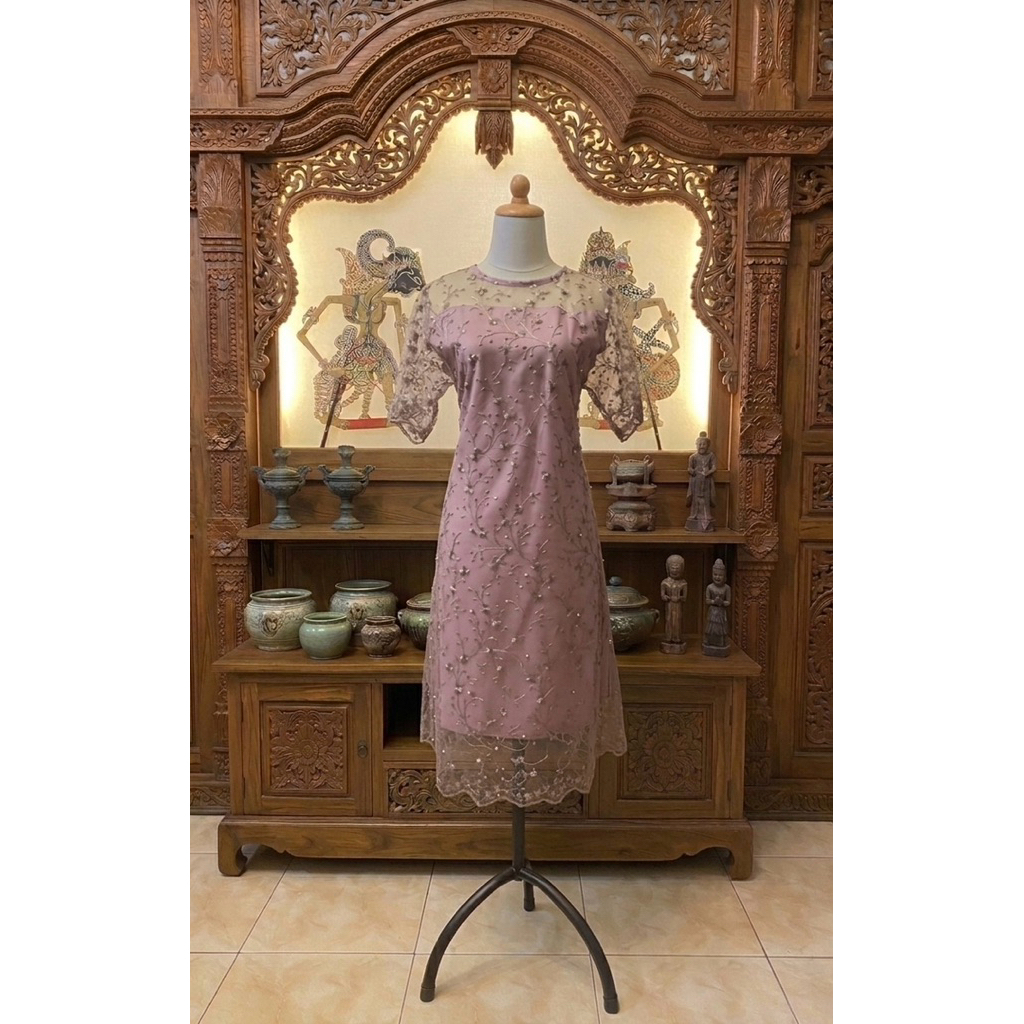 dress sat Tille Mutiara Premium (Dusty Pink / Mauve)