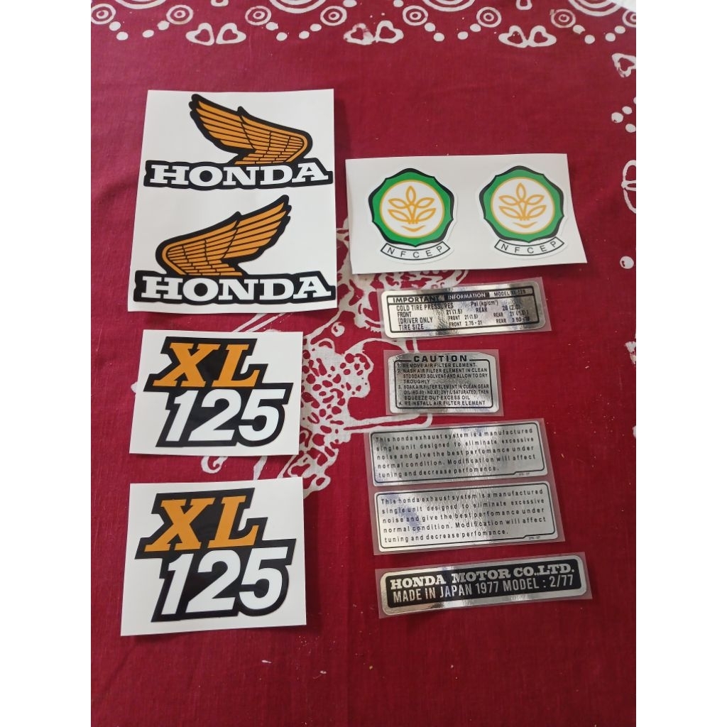 Stiicker Decal Honda XL125e