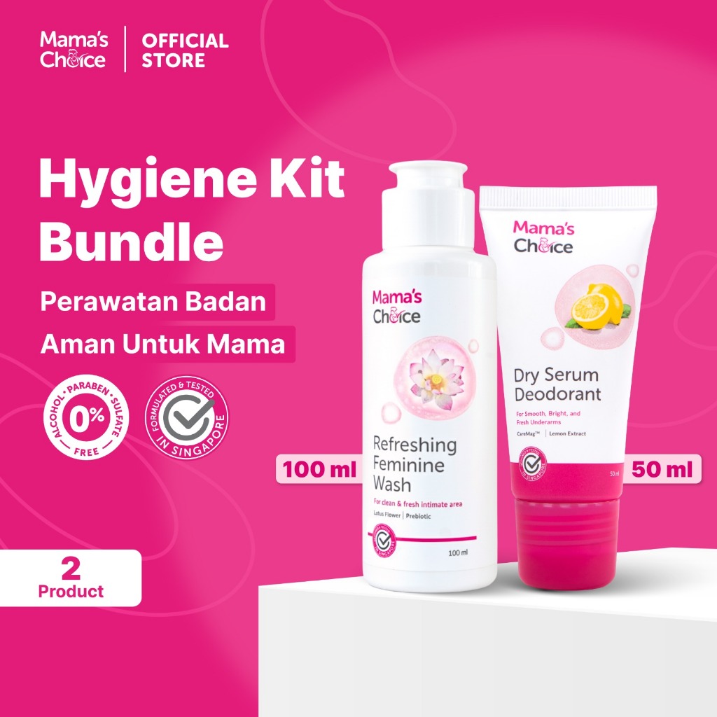Hygiene Kit - Mama's Choice Exclusive Bundle Feminine Wash dan Deodorant | Feminine Wash Aman untuk 