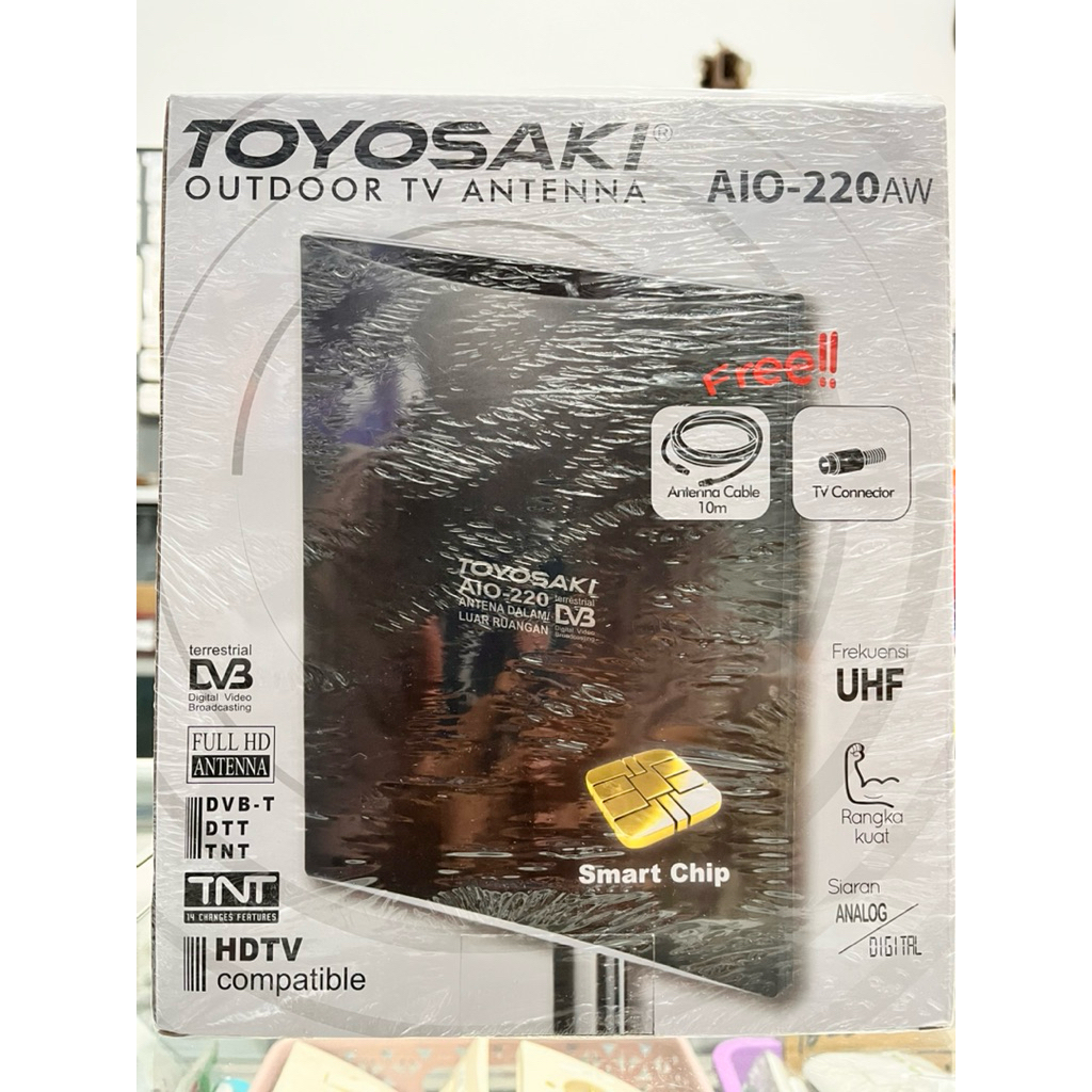 Antena TV Digital Outdoor Toyosaki AIO-220AW dengan Penguat Sinyal