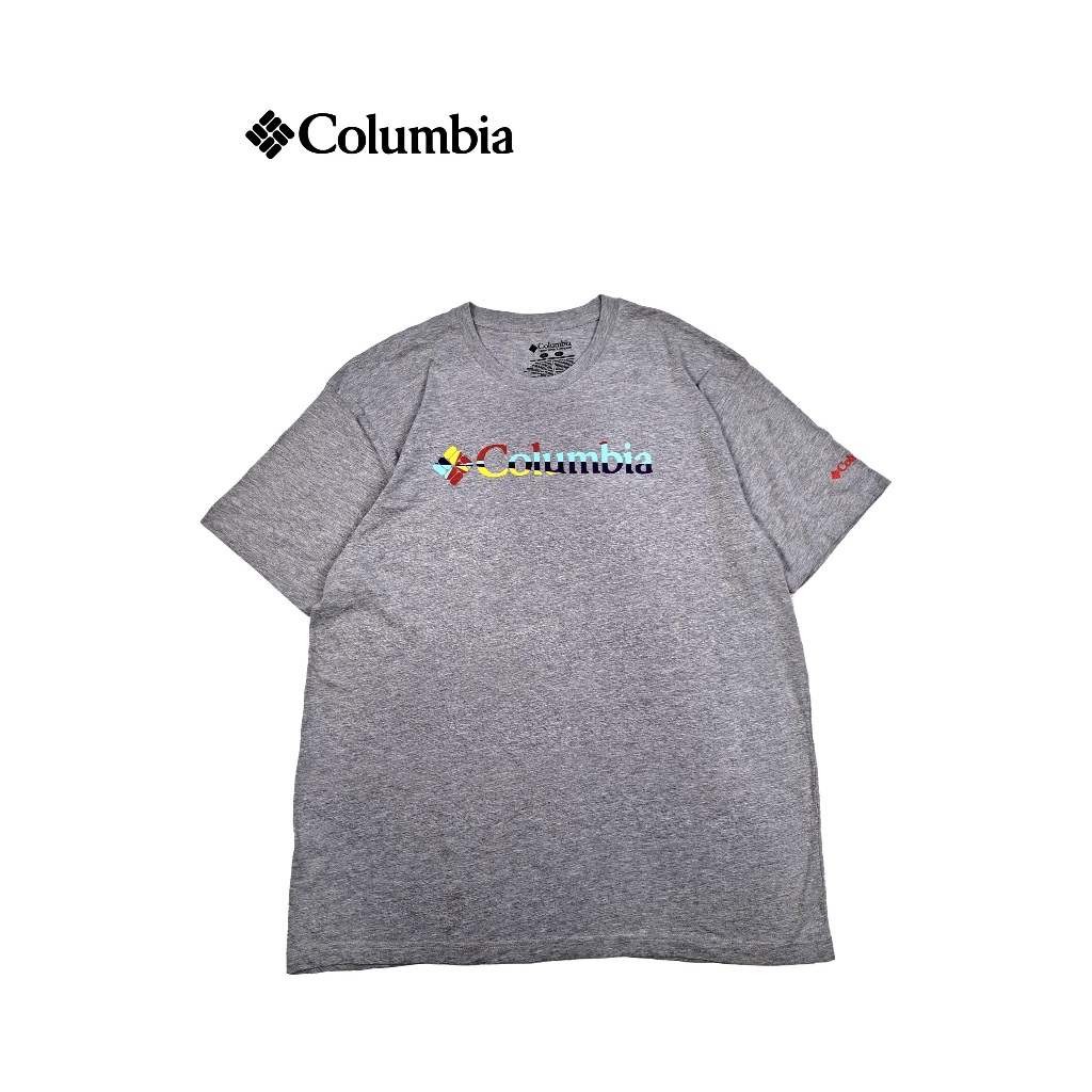 Kaos Columbia Abu-abu – Casual Kaos Columbia Printing