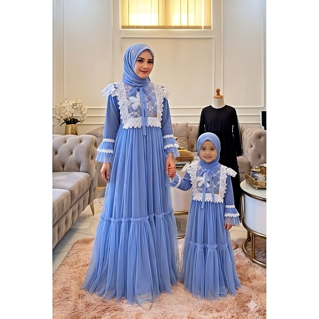 AINUN DRESS COUPLE IBU DAN ANAK DRESS PESTA KONDANGAN