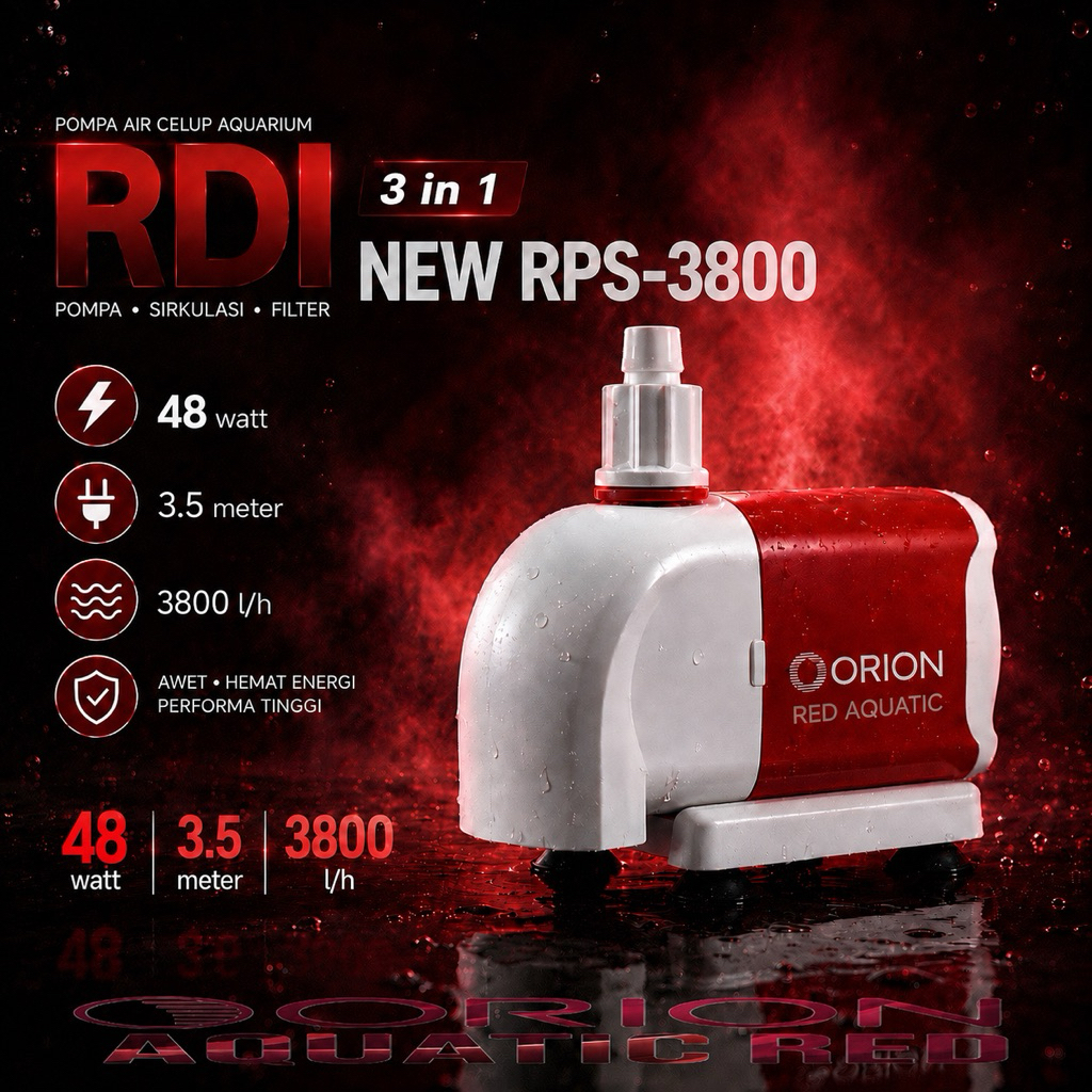 (GARANSI+BONUS) RDI-RPS 3800 AMPHIBIOUS AQUARIUM SUMERSIBLE PUMP