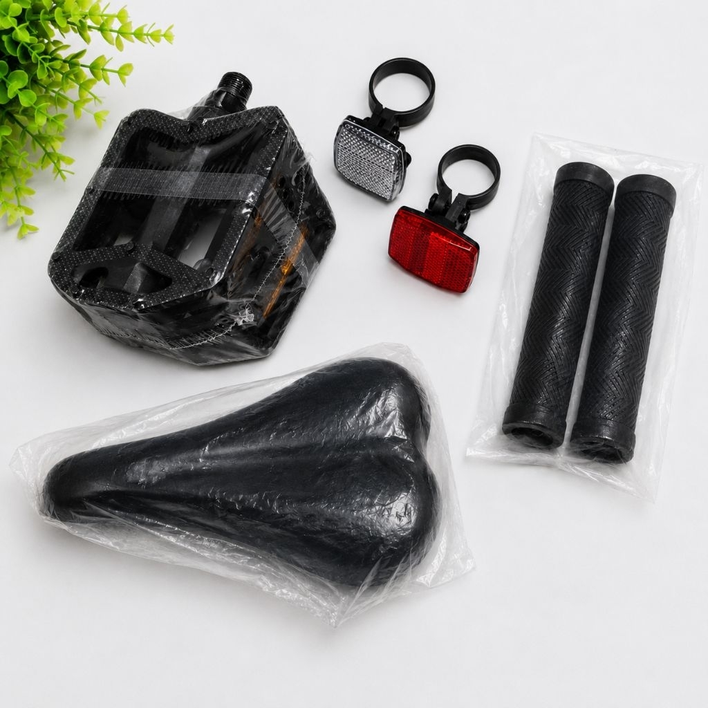 Paket Lengkap Aksesoris Sepeda | Lengkap Pedal Sadel Handgrip Reflektor Universal Sepeda MTB BMX Cit