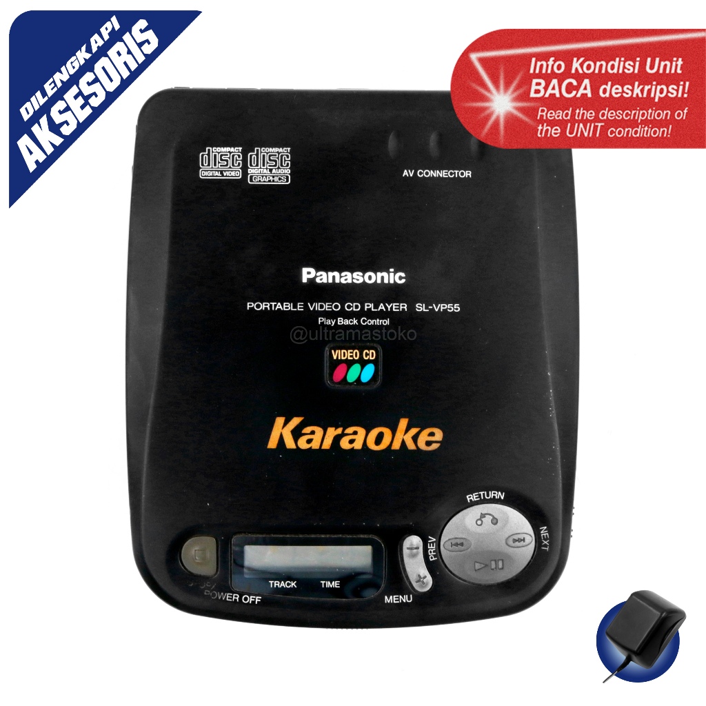Pemutar Video CD Portable - Panasonic SL-VP55 - Audio/Video CD Player Discman