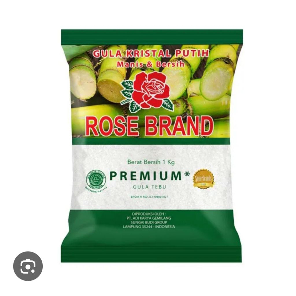 Rose Brand Gula 1 Kg Kemasan Hijau / Karton isi 20 pcs