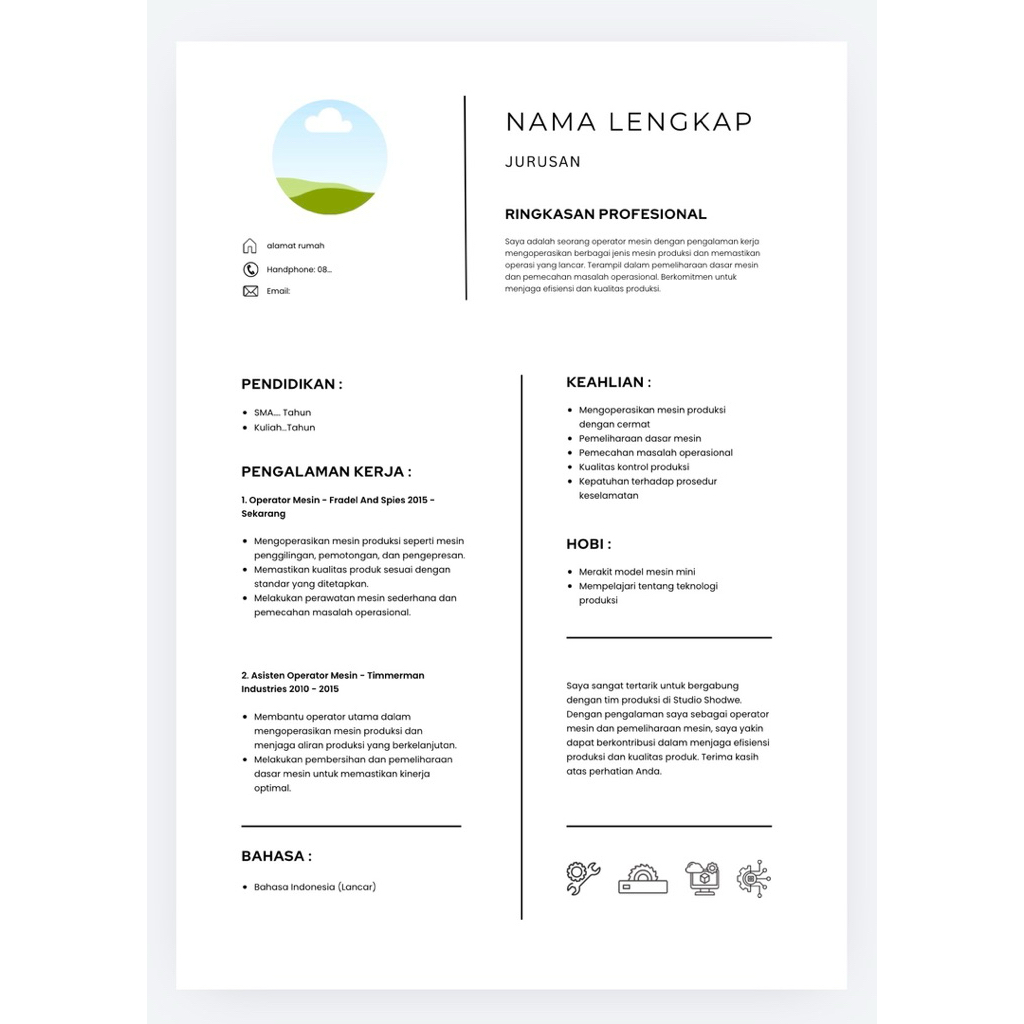 cv lamaran kerja