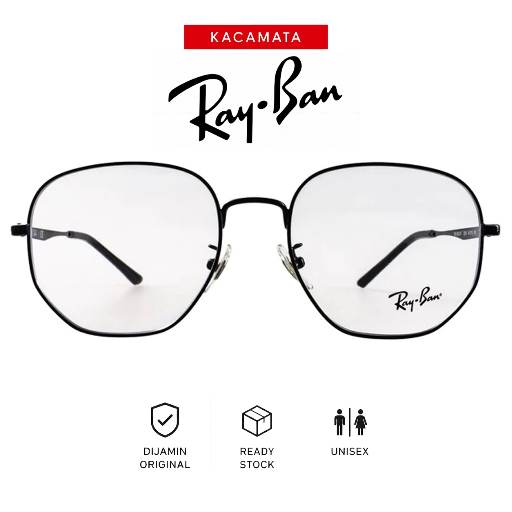 RAYBAN Frame Kacamata Round Pria Wanita Ori Unisex Plus Minus RB3682VF-C2509-54-F-S.BK