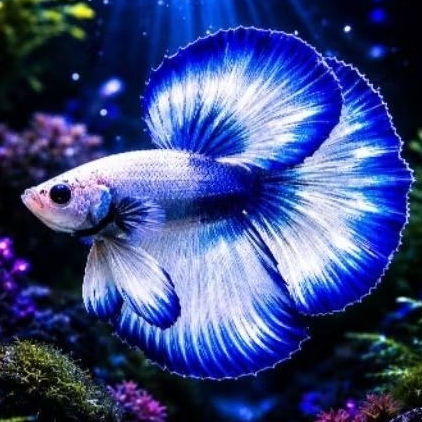 Ikan Cupang Blue rim Grade top -, Jantan, Size Besar, Hiasan Aquarium