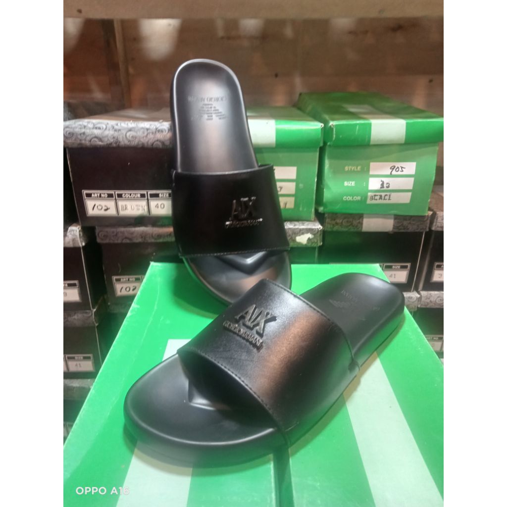 sandal slop pria sendal armani