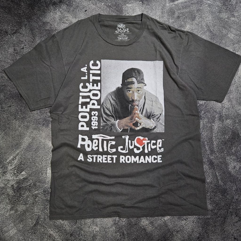 Tshirt Tupac 2Pac Poetic Justice Grey