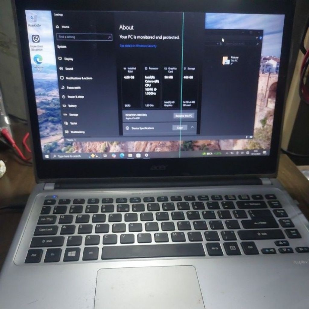 ACER ASPIRE V5-431P TOUCHSCREEN 500GB STORAGE 4GB RAM