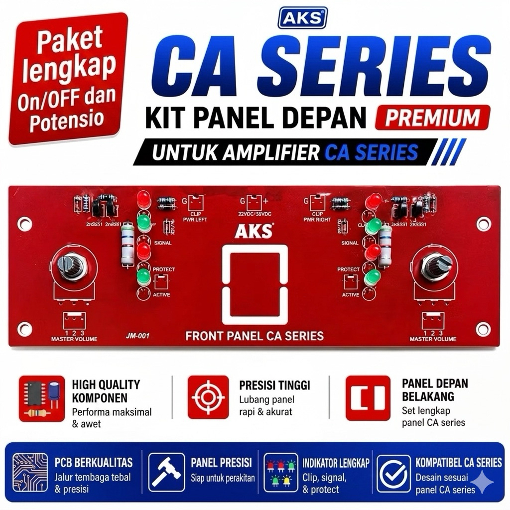 Kit Panel Depan Box Amplifier CA Series AKS - PCB Panel Depan Amplifier Kualitas Tinggi untuk CA5, C