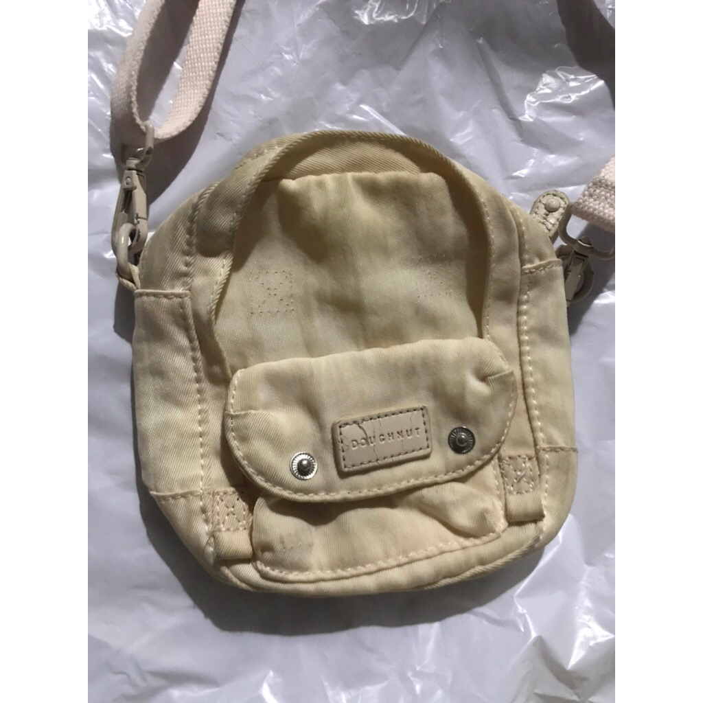 Tas Sling kecil tas selempang putih doughnut pl