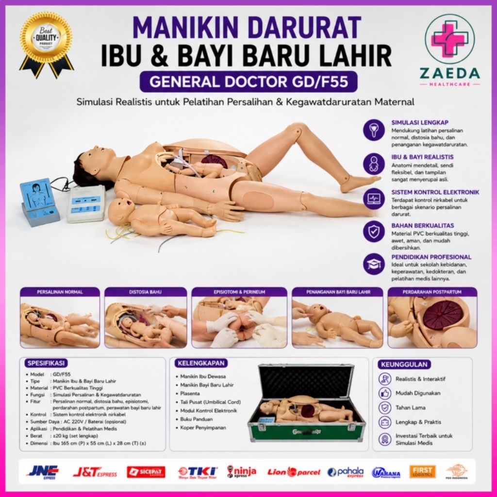 Manikin Persalinan GD/F55 General Doctor | Simulator Ibu & Bayi Baru Lahir | Phantom Kebidanan