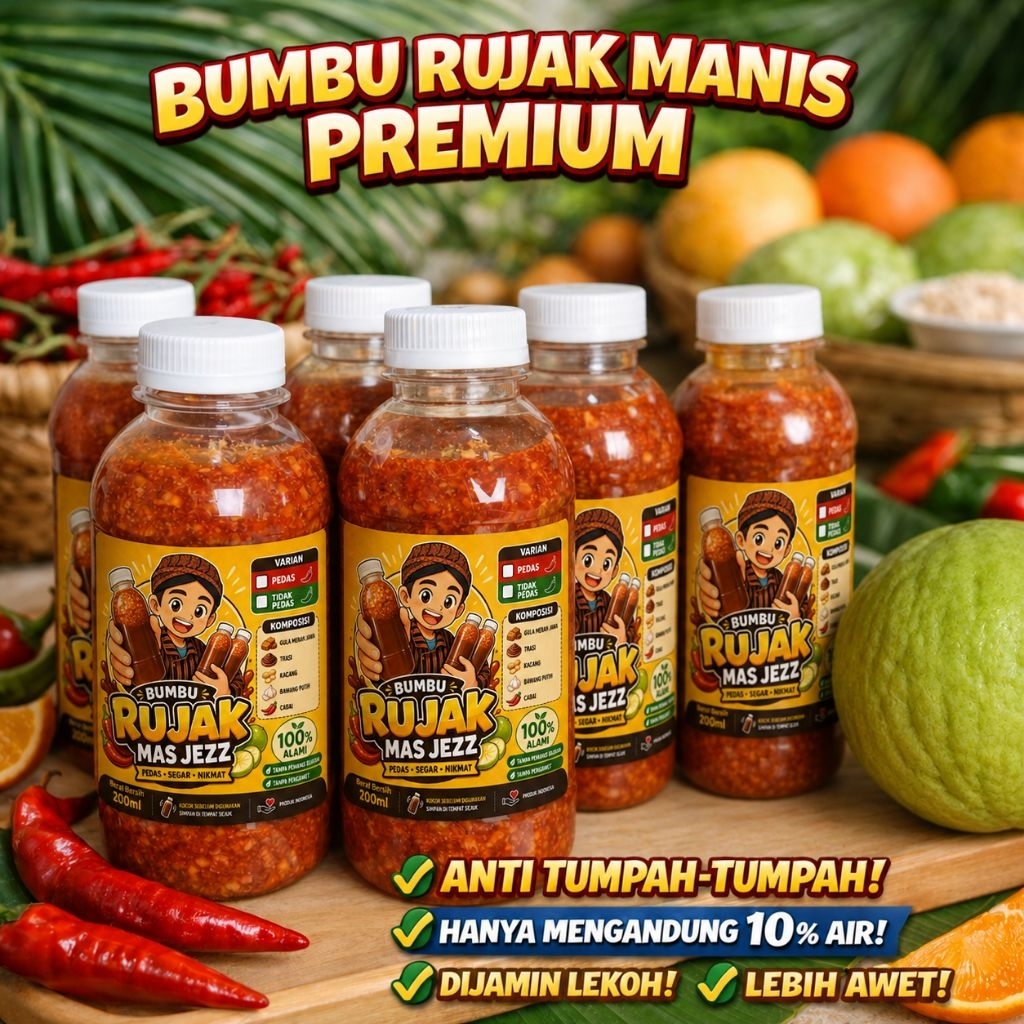 Sambal Bumbu Rujak Pedas Manis Tanpa Pengawet Penyimpanan 1 Bulan