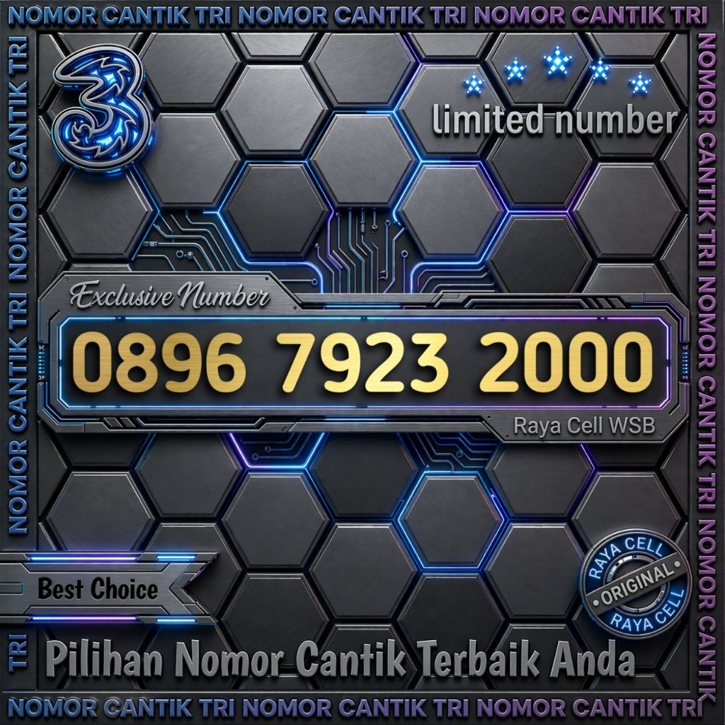 Nomor Cantik TRI Ribuan 2000 Tripel 333 Seri Urut 0123