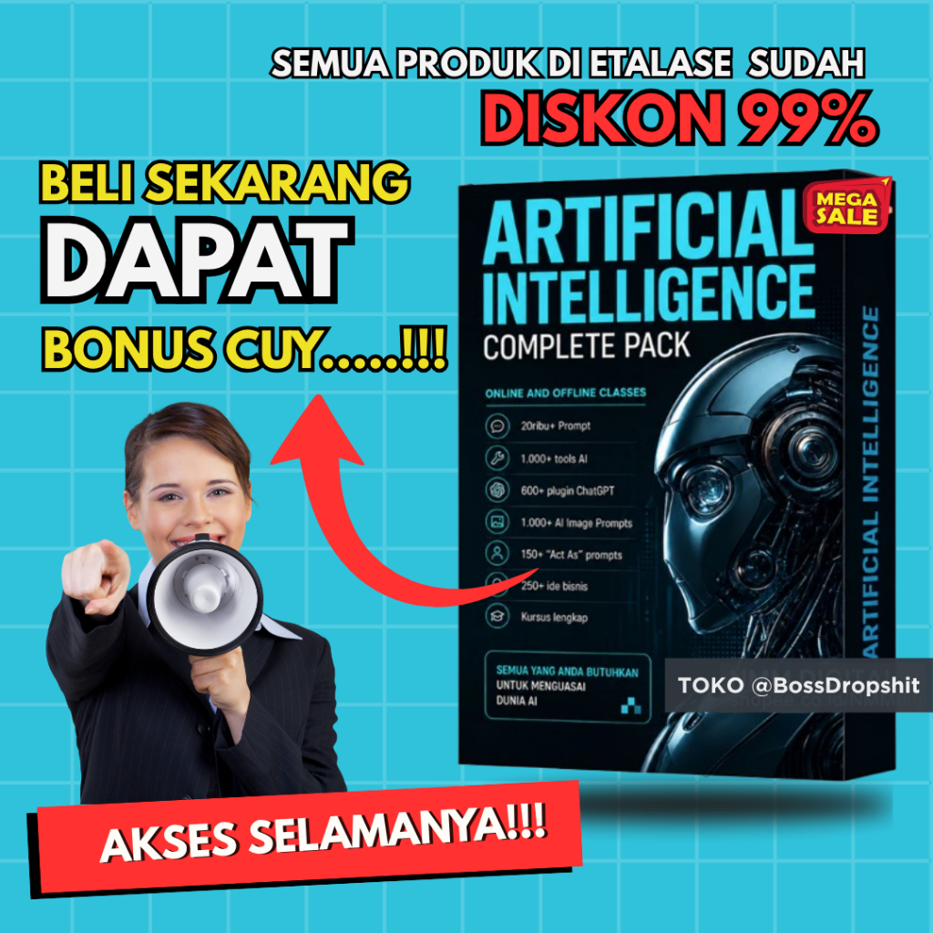 Peluang USaha Bisnis Online AI Complete Pack, Kumpulan Ribuan Prompt terbaik, plugin ai chatgpt, ide