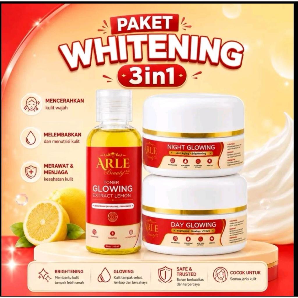 ARLE Beauty Whitening & Brightening,Memutihkan,Mencerahkan,Hilangkan Flek dan Noda Hitam - 100 % Ori