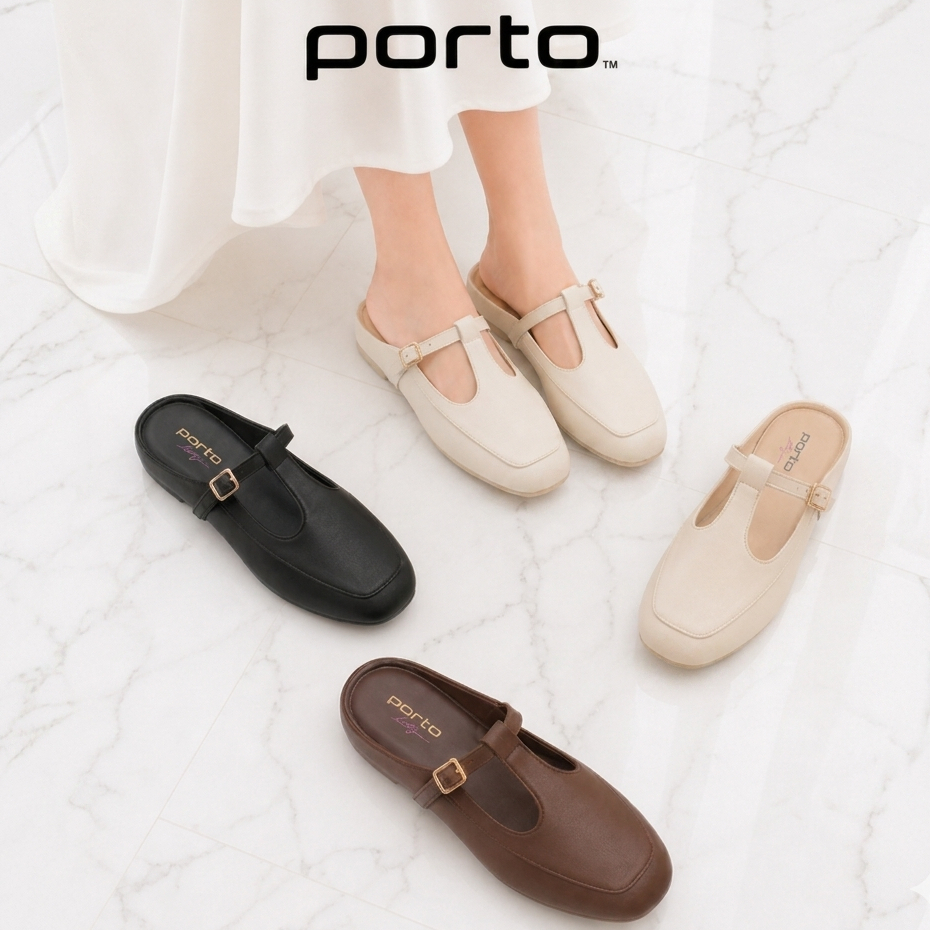 Porto Matilda – Sepatu Mules Pesta Wanita Cantik Elegan Ringan Stylish Tahan Lama Anti Slip