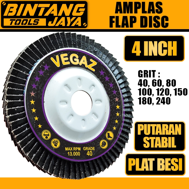 Amplas Flap Disc Amplas Susun Amplas Gerinda 4" Plat Besi Mata Gerinda Poles 4 Inch