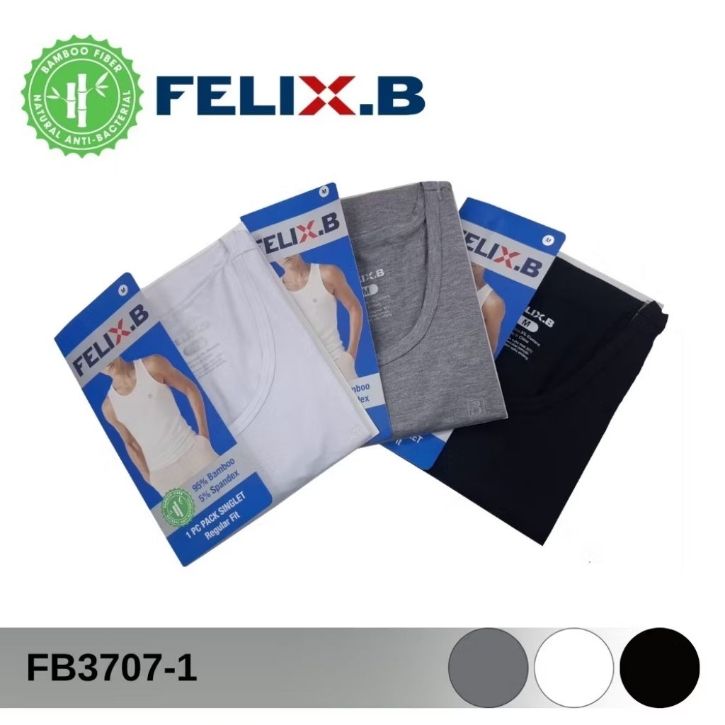 FELIX.B FB3707 Singlet Pria Bahan Bamboo Fiber Anti Bakterial
