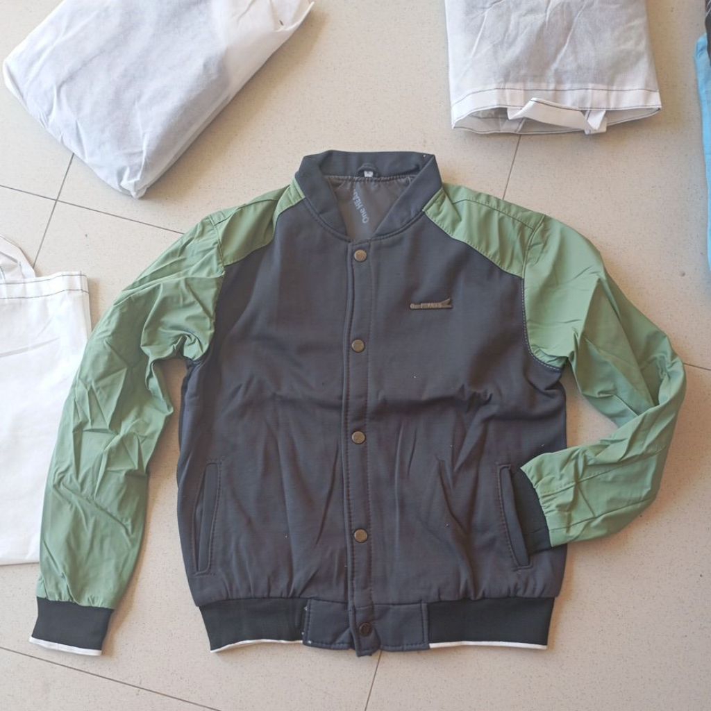 jaket scoopy 2023 hijau biru L XL