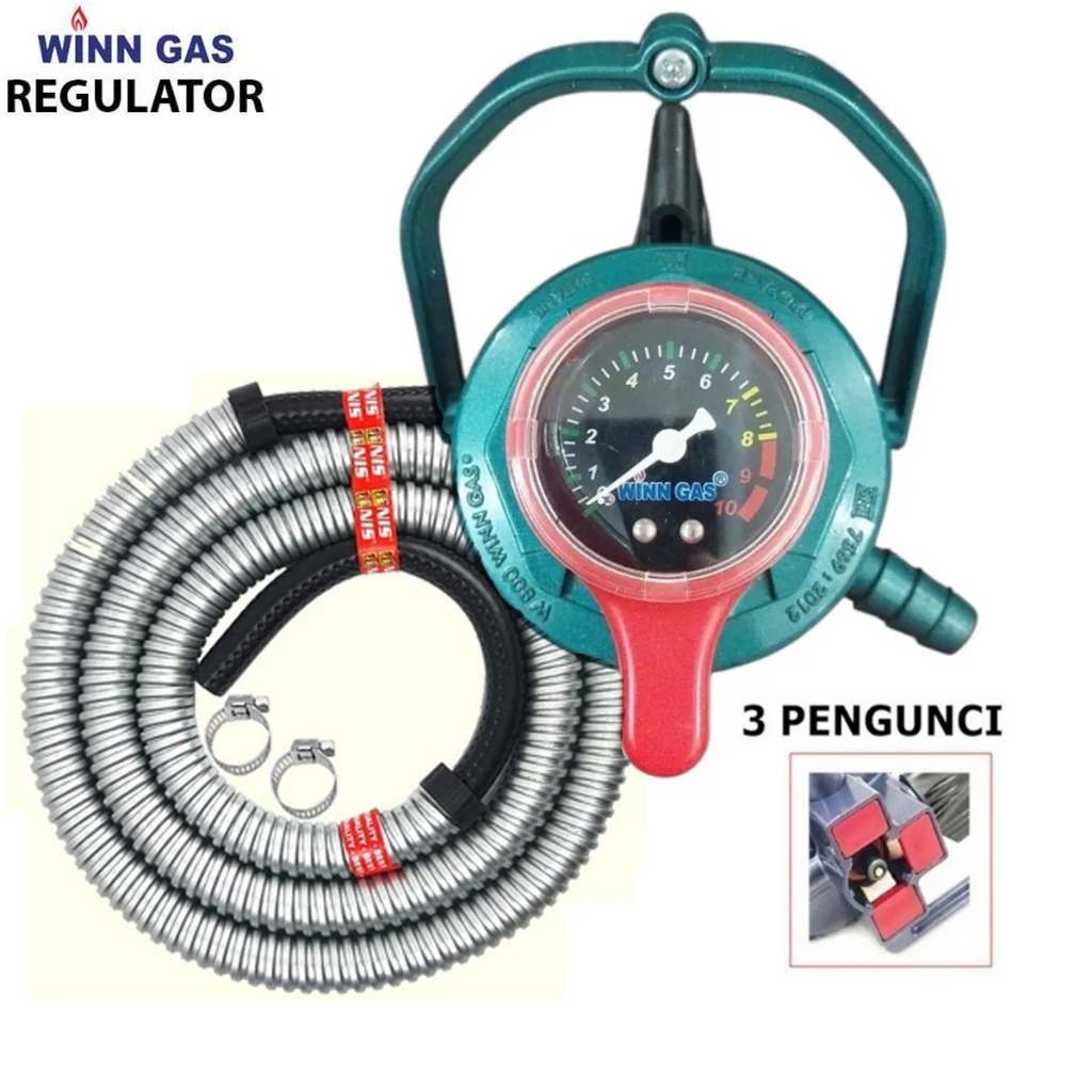 Winn Gas W800M EKSKLUSIF Regulator Tekanan Rendah Penguncian Ganda