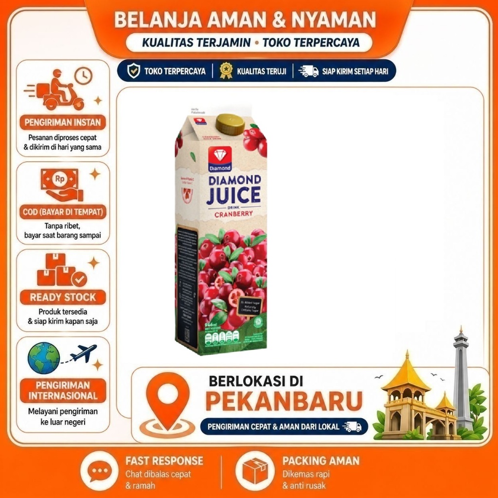 [SDW] pekanbaru/946ml Diamond Juice Drink Cranberry Fruit Jus Buah Segar Bahan Minuman Cafe Kafe