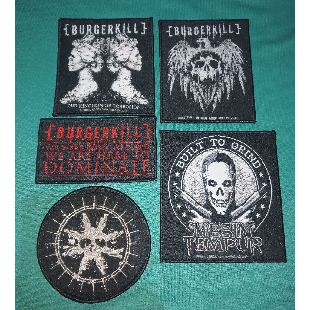 Woven patch Burgerkill dan Mesin tempur (Sepaket)