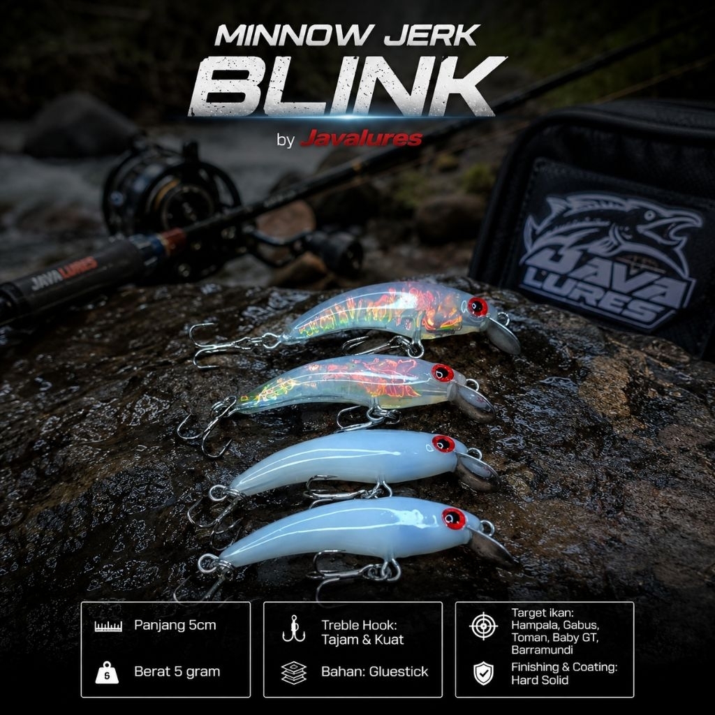 Umpan Casting Lure Hampala Minnow Guppy Bling 5cm