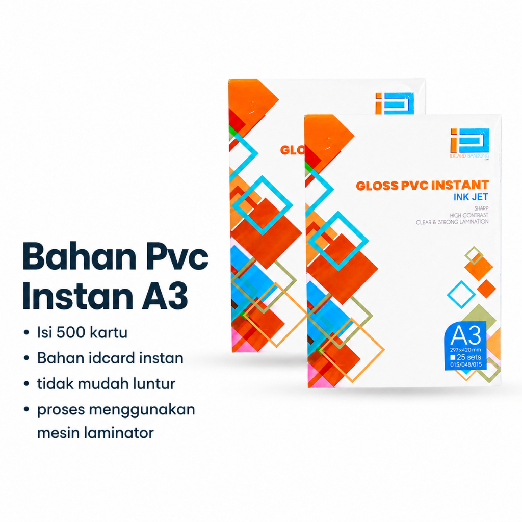 bahan kartu instan ukuran A3 print inkjet dan laser, kartu instan print dan laser a3