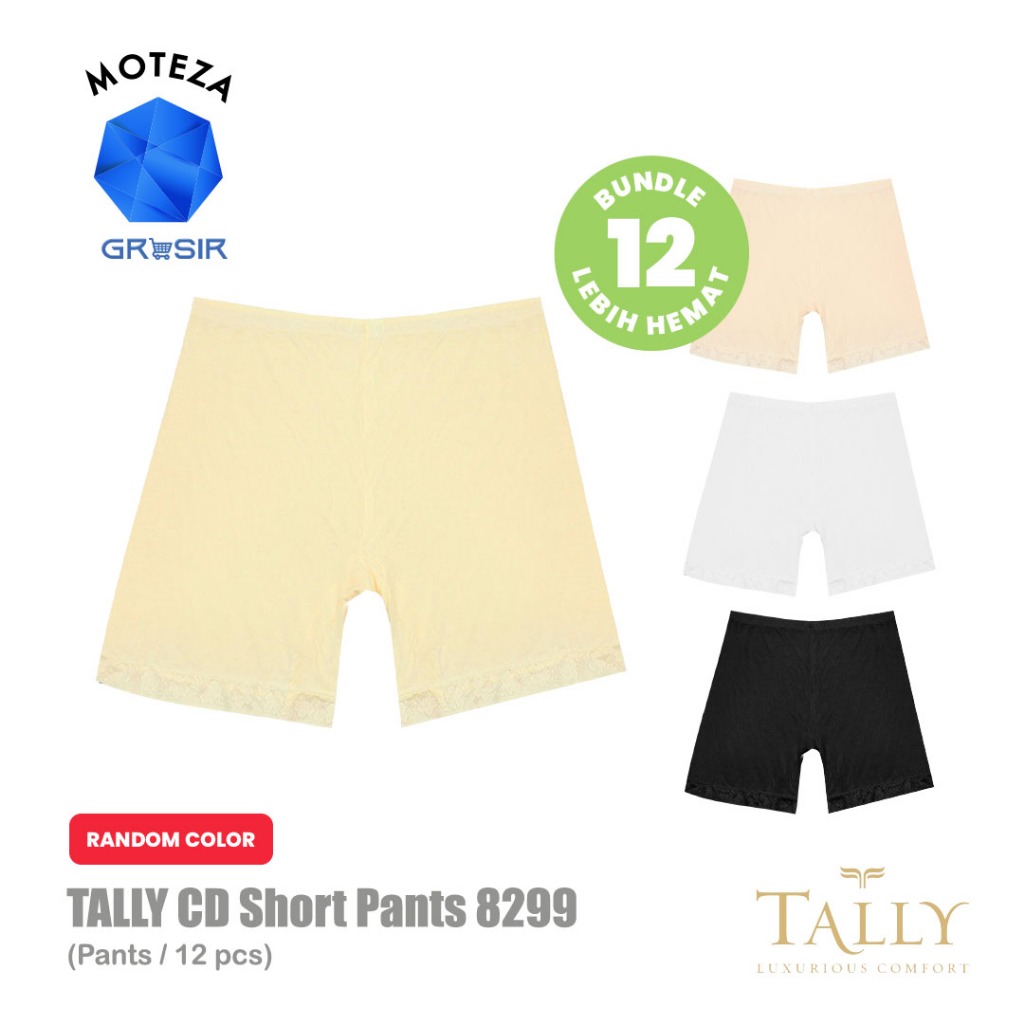 Grosir [6 pcs] [12 pcs] Tally 8299 CD Celana Dalam Short Pants Wanita Super Jumbo | Katun Bamboo | H