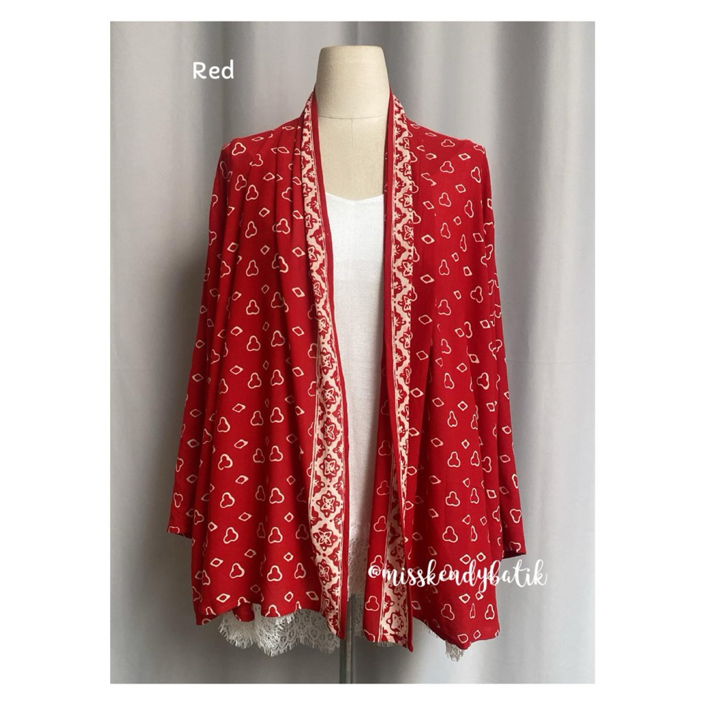 Misskendy - Outer lucu batik paris lengan Panjang Wanita