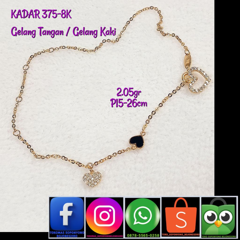 GELANG TANGAN ATAU GELANG KAKI KADAR 375-8K