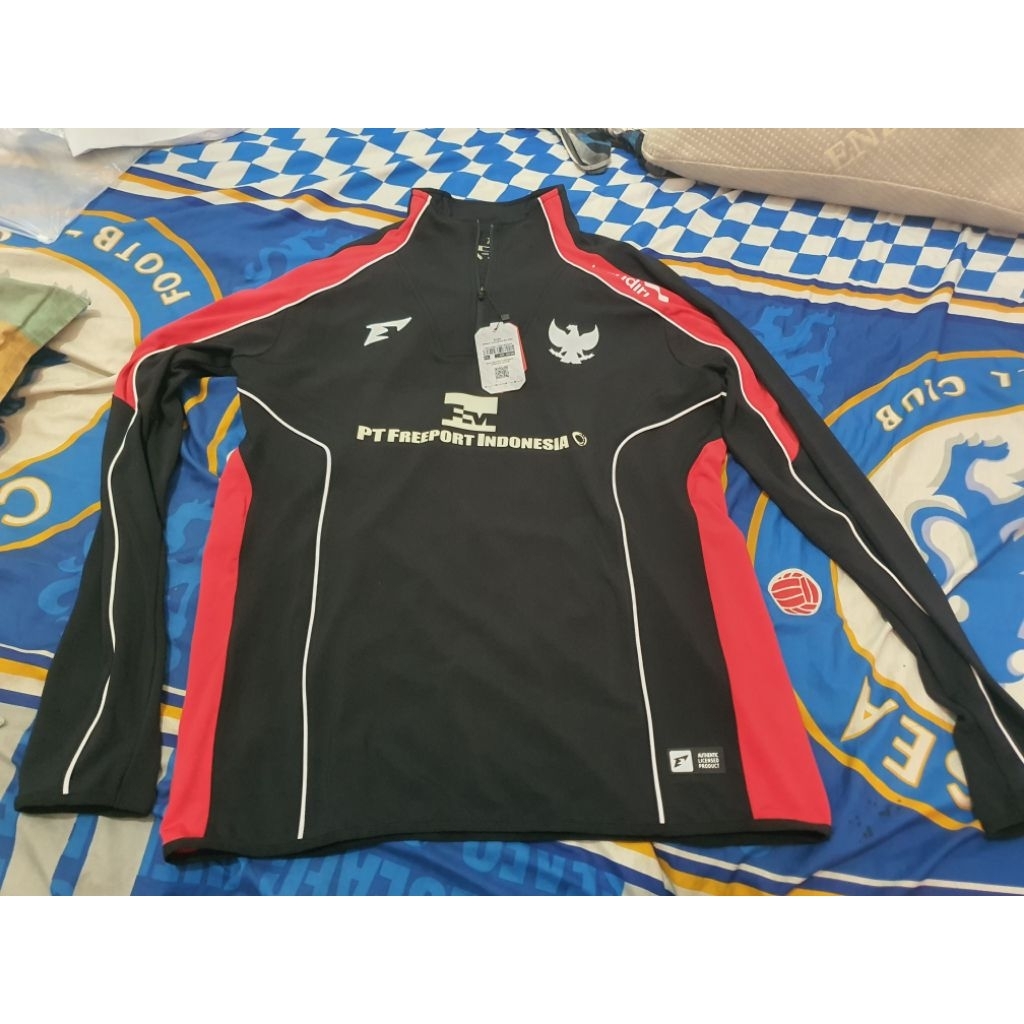Jket HalfZipper Timnas Ind*nesia size 2XL FullSponsor Original