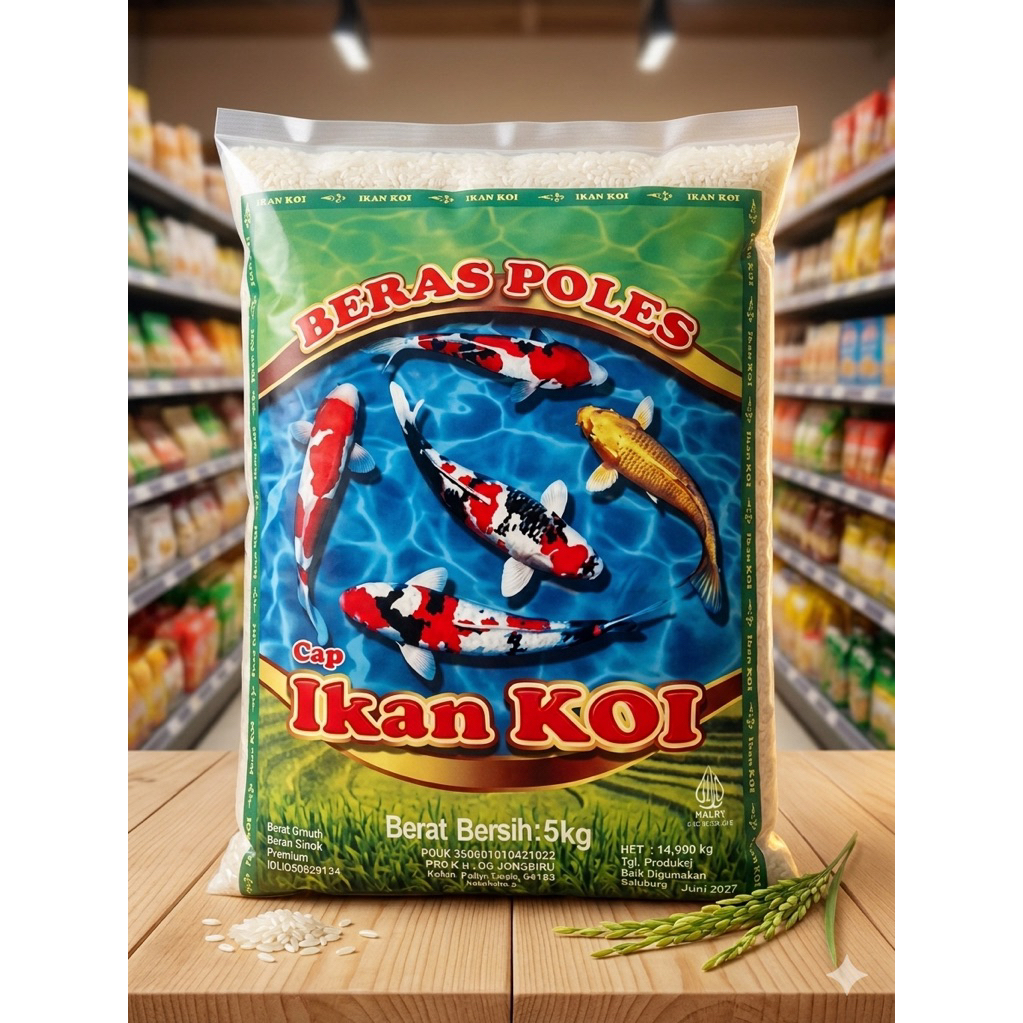 Beras Koi Bengawan 5kg / Beras poles ikan koi