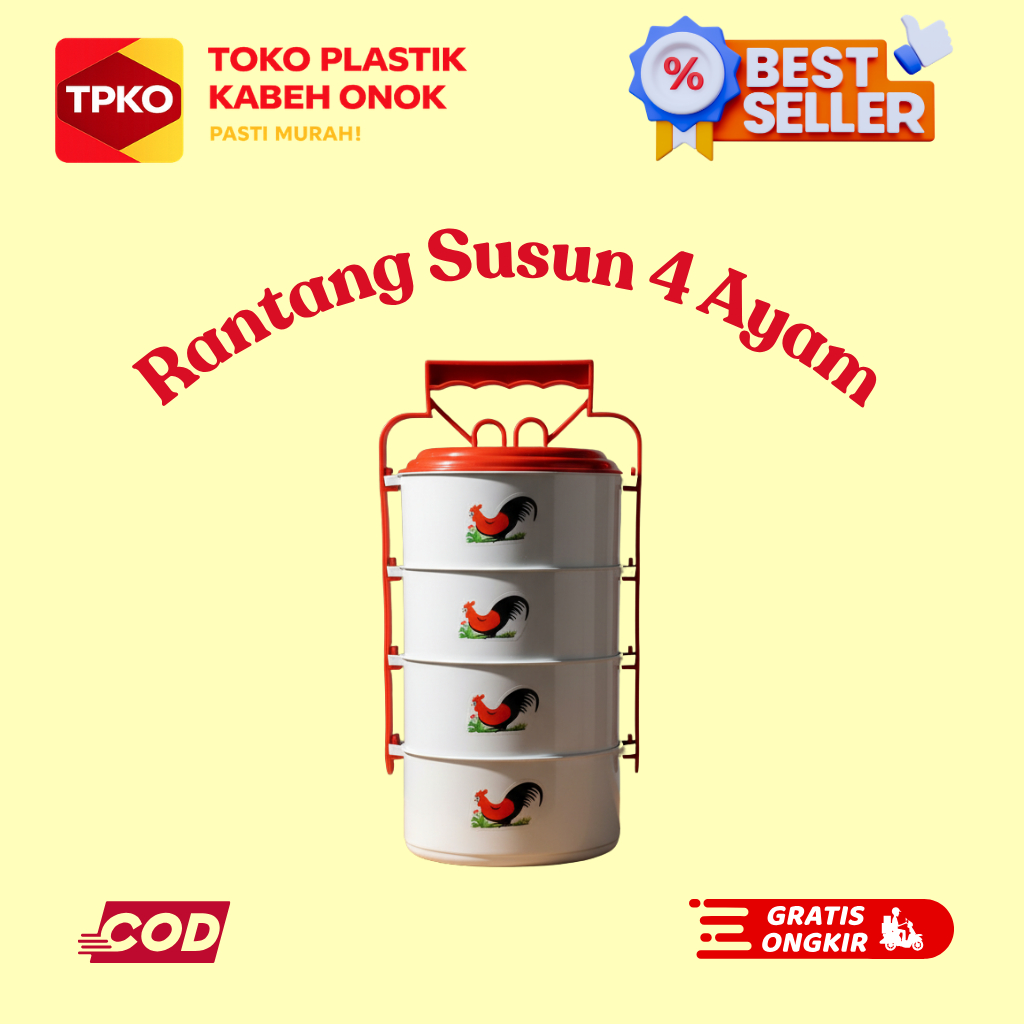 NEW Rantang Plastik Idola Ayam Susun 4 Putih Tebal