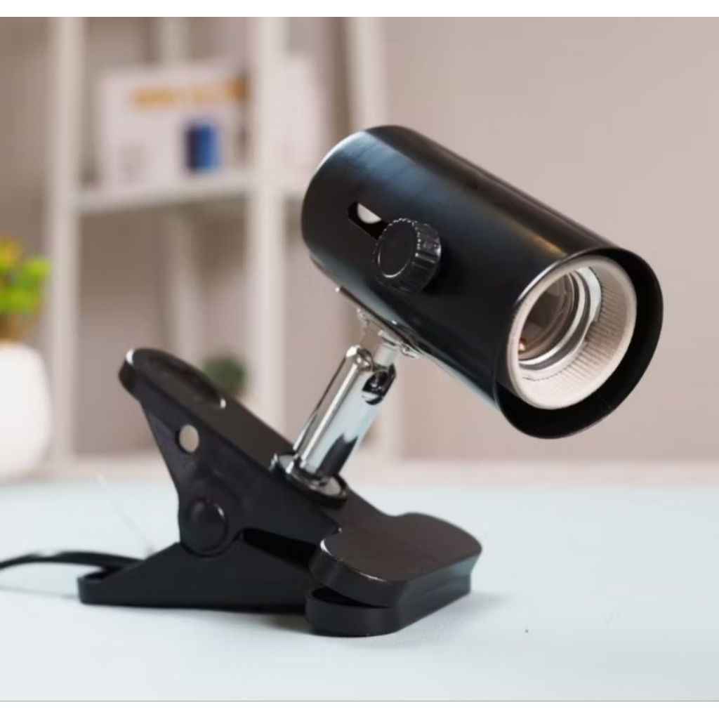 FITTING CERAMIC PENDEK lampu holder jepit reptil UVA UVB keramik fitting anti panas 360°