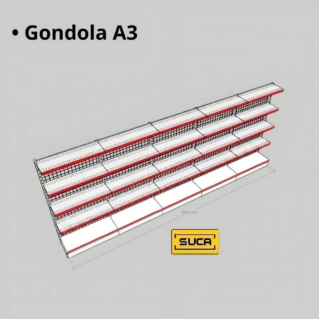 Rak Minimarket Wall Gondola - 1 Unit Start 4 Unit Connect