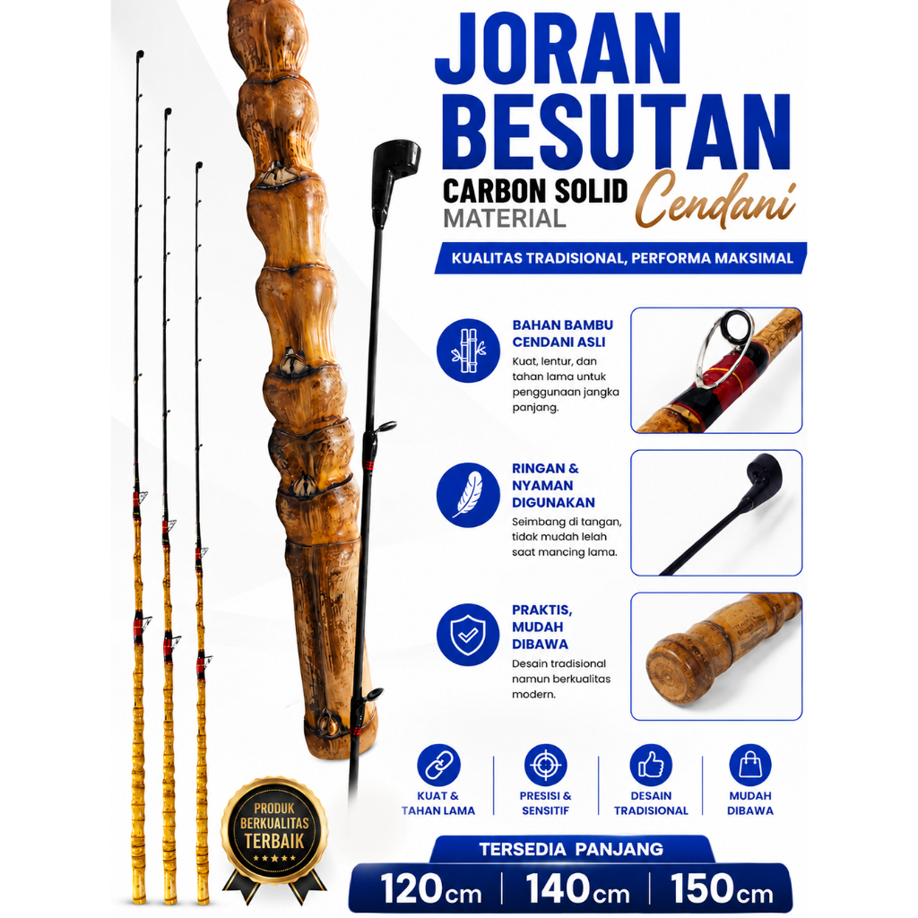 Joran Besutan Kolam Kuat Carbon Sutet dan Cendani Carbon 5kg up