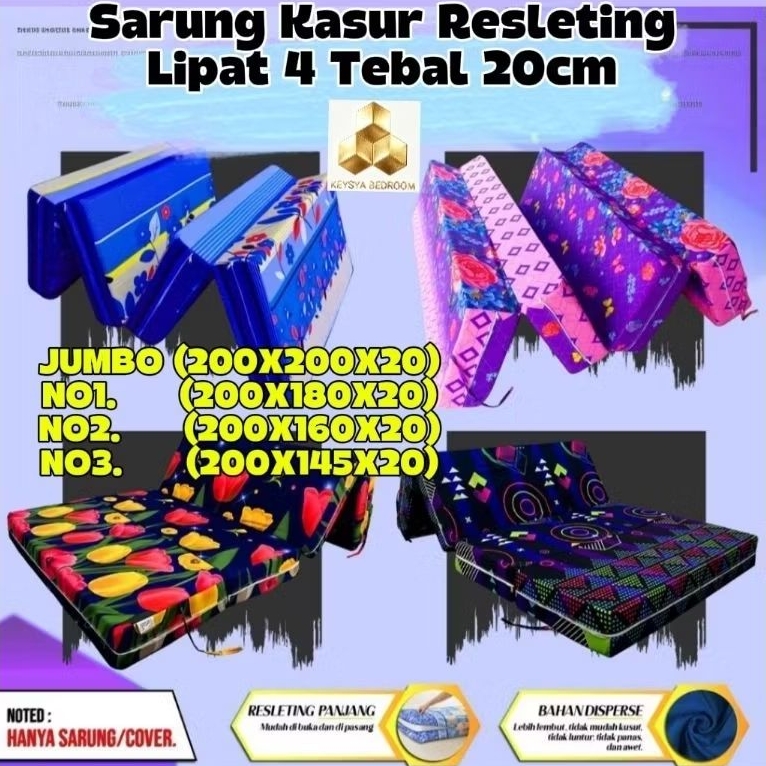 Sarung Kasur Lipat Resleting Sarung Kasur Lipat 4 Cover Kasur lipat Cover Kasur Lipat Busa INOAC Kas