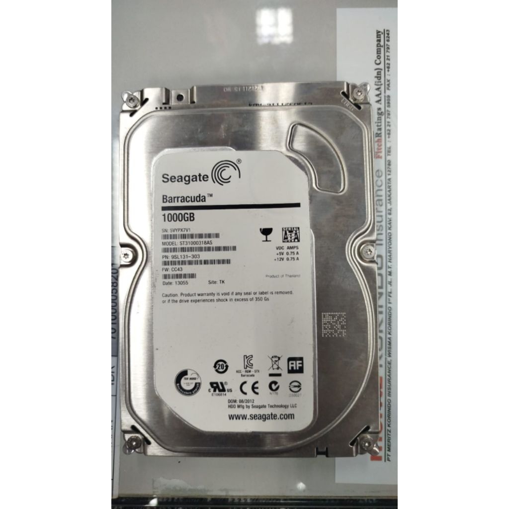 Harddisk Seagate Bekas Barracuda 1Tb
