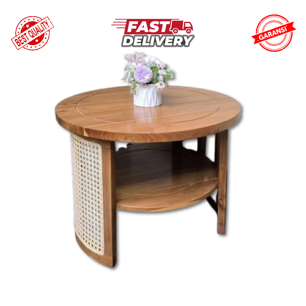 Meja Tamu Bulat Rotan Meja Teras Rotan Meja Rotan Minimalis