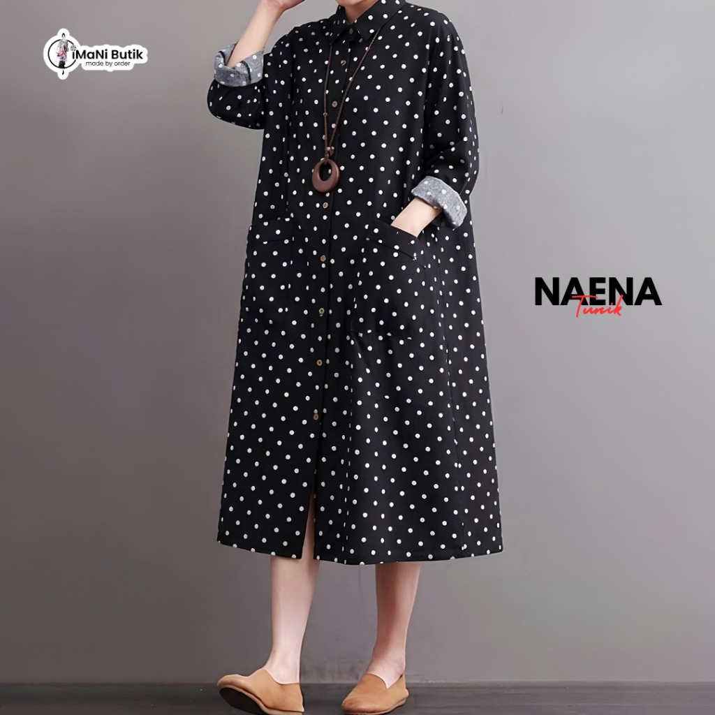 Imani Butik | Tunik Naena Fashion Muslim Model Kotak Bahan Katun Kasual
